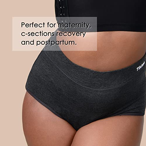 Bladder Leak Proof Underwear for Women,Washable Incontinence Panties High  Waist Cotton Brief Leakage Protection 50ML(Black,2X-Large)