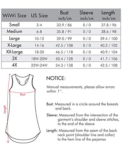 WiWi Soft Bamboo Sleeveless Nightgowns for Women