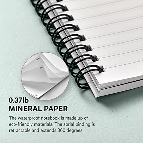  GAK. Stone Paper Waterproof Spiral Notebook, 7.20”x10