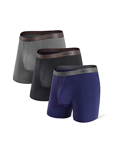 3 Pack Separatec Men's Underwear Separate Pouch Boxer Briefs Men Bamboo  Rayon Soft Breathable Dual Pouch Trunks Long Leg Boxer - AliExpress