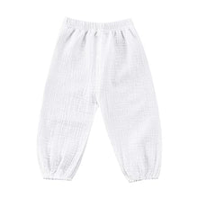Load image into Gallery viewer, Mubineo Toddler Boy Girl Basic Plain Summer Fall Comfy Cotton Linen Pants (White, 2T)
