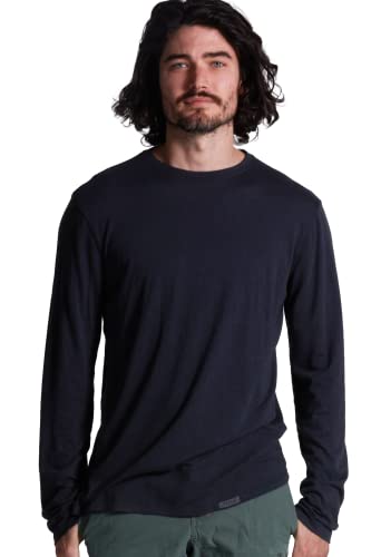 ONNO Men's Long Sleeve Bamboo T-Shirt S Charcoal Blue
