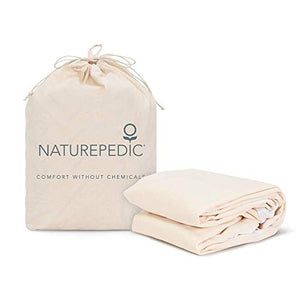 Naturepedic Organic Waterproof Mattress Protector Pad, Fitted Stretch Knit Mattress Cover for 9"-16" Depth, Queen