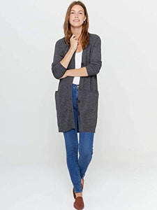 State Cashmere Button Front Fashion Cardigan - Long Sweater/Sweater Dress for Women Made with 100% Pure Cashmere Sourced from Inner Mongolia Goats - Soft, Lightweight & Versatile - (Charcoal, Medium)