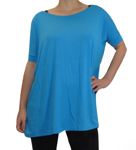 Piko Women's Famous 1988 Short Sleeve Bamboo Top Loose Fit (Small, Dazzling Blue)