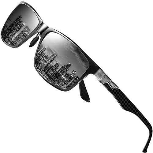 Duco Men's Sports Carbon Fiber Temple Polarized Driving Sunglasses