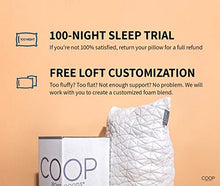 Load image into Gallery viewer, Coop Home Goods - Premium Adjustable Loft Pillow - Hypoallergenic Cross-Cut Memory Foam Fill - Lulltra Washable Cover from Bamboo Derived Rayon - CertiPUR-US/GREENGUARD Gold Certified - Queen
