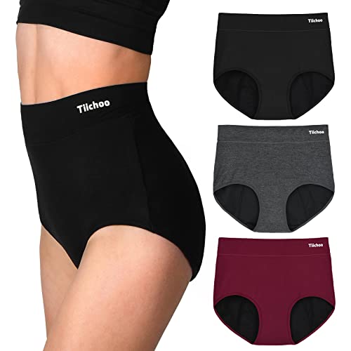 TIICHOO Womens' Postpartum Underwear Soft Bamboo Period Underwear