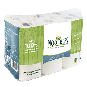 NooTrees Bamboo 3-ply Bathroom Tissue, 220 Sheets, 12 Rolls, Ecofriendly, 100 Percent Sustainable, Hypoallergenic, Ultra Absorbent Velvety Soft, FSC Certified Bamboo Toilet