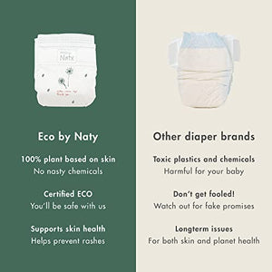 Eco by Naty Baby Diapers - Plant-Based Eco-Friendly Diapers, Great for Baby Sensitive Skin and Helps Prevent Leaking (Newborn, 100 Count)