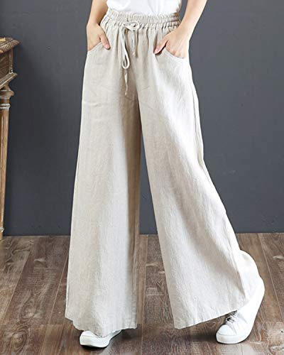 Womens Pants Women'S Cotton Linen Loose Drawstring High Waist