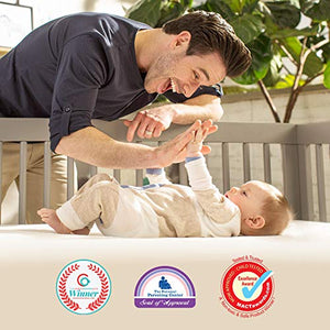 Naturepedic Organic Lightweight Classic Crib Mattress, 2-Stage Natural Mattress for Baby and Toddler Bed, Non-Toxic, 52" x 28"