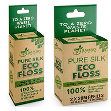 Load image into Gallery viewer, Biodegradable Mint Dental Tooth Lace Floss With Refillable &amp; Reusable Glass Holder - 100% Organic Natural and Compostable Teeth Silk Spool Waxed With Candelilla Wax &amp; Eco-Friendly Zero Waste Packaging
