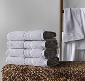 Made Here American Heritage by 1888 Mills 100% Organic Cotton Bath Towels | Made in The USA | 4 Piece Bathroom Towel Set, Stone